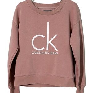Calvin Klein Jeans dusty pink logo pullover m